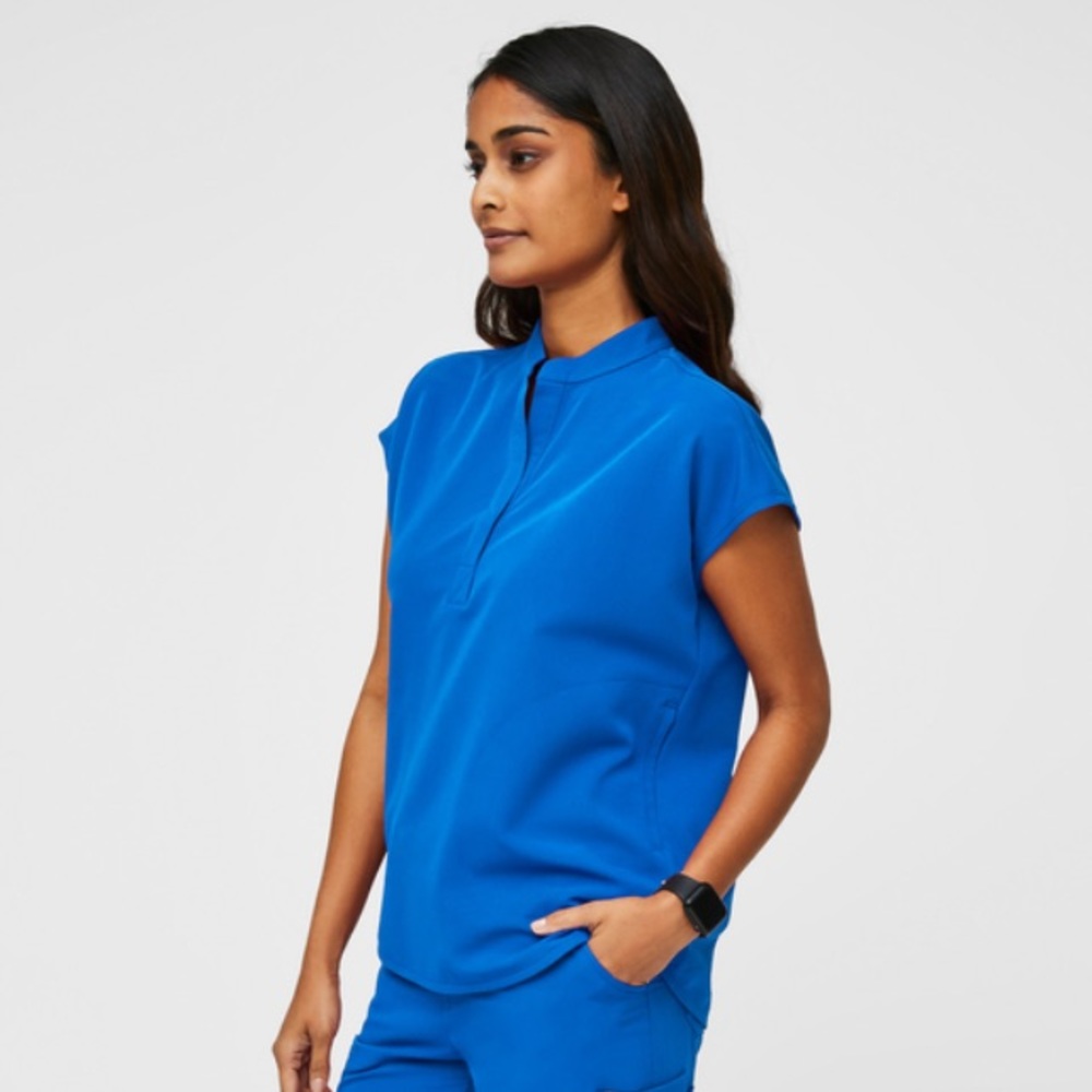 Figs Rafaela Oversized Royal Blue Scrub Top - Size Medium